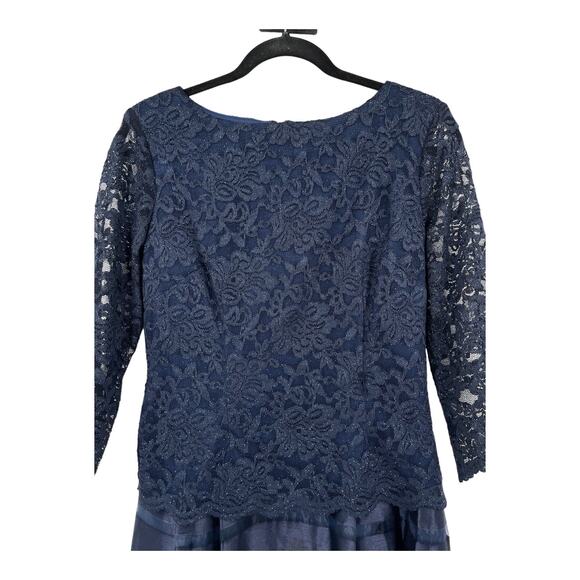 Alex Evenings Dress Mixed Media Fit flare blue size 6 - Picture 7 of 9